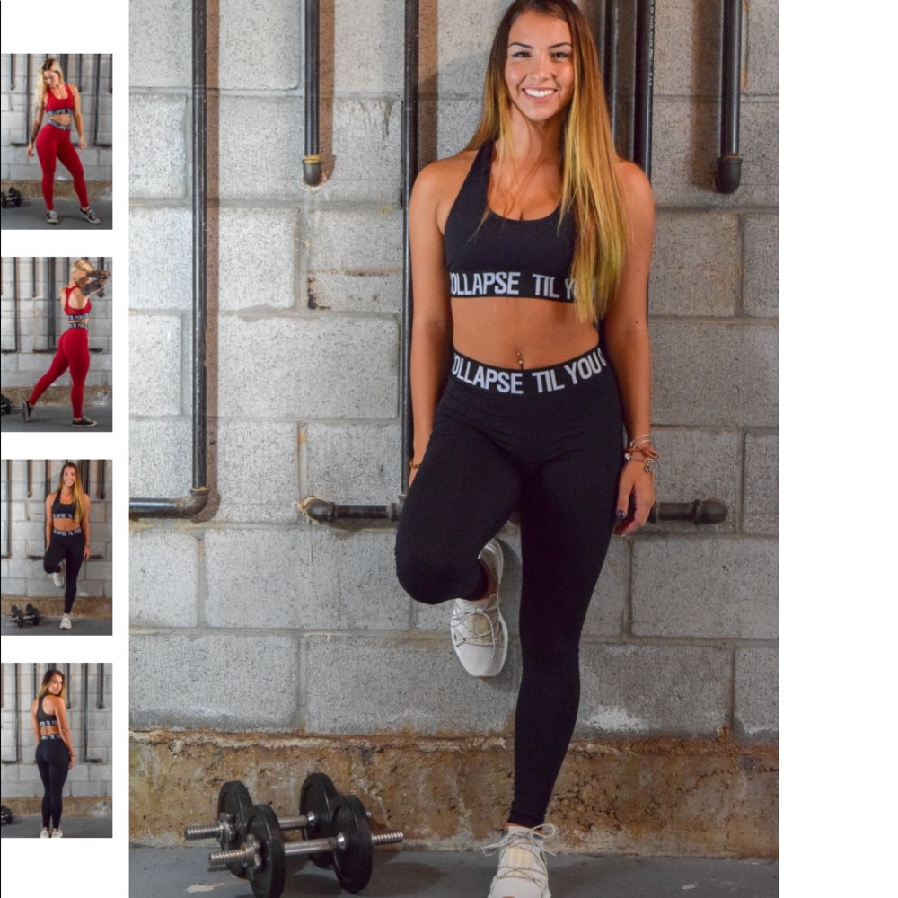 Til you collapse branded black leggings